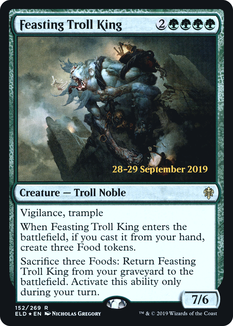Feasting Troll King (PRE-152S) [Throne of Eldraine Promos] Foil