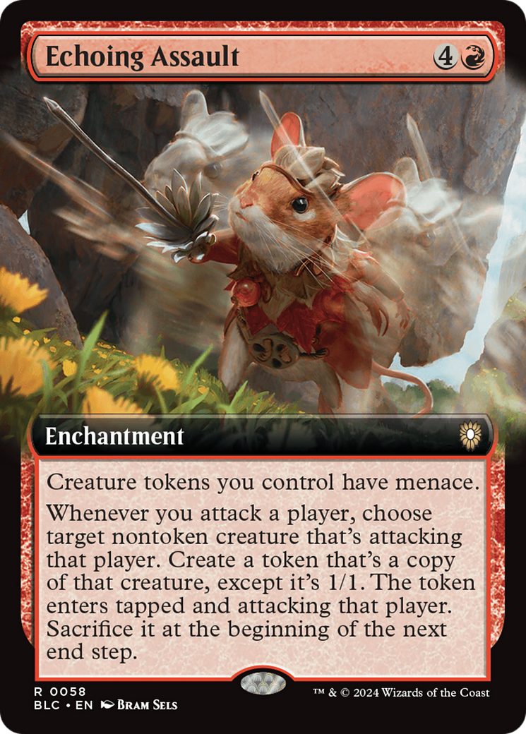 Echoing Assault (BLC-058) [Bloomburrow Commander]: (Extended Art)
