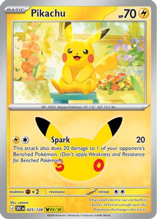 Pikachu - 025/128 25 - [ME 30th Celebration] Holofoil
