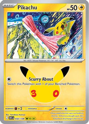 Pikachu - 032/128 32 - [ME 30th Celebration] Holofoil