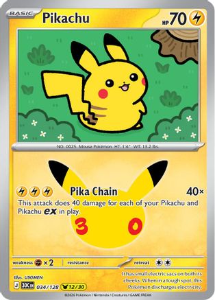 Pikachu - 034/128 34 - [ME 30th Celebration] Holofoil