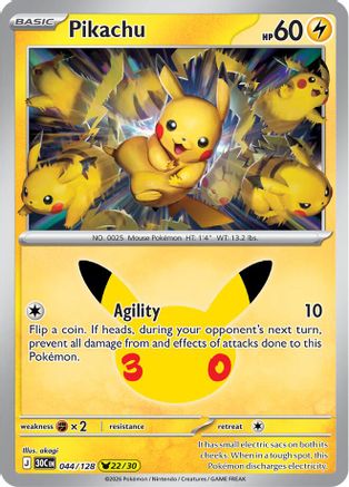 Pikachu - 044/128 44 - [ME 30th Celebration] Holofoil