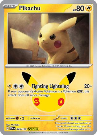 Pikachu - 049/128 49 - [ME 30th Celebration] Holofoil