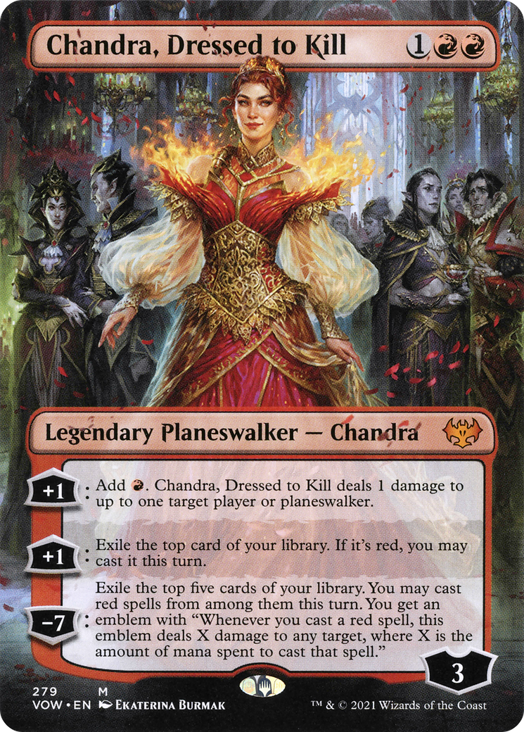 Chandra, Dressed to Kill (Borderless) (VOW-279) (Borderless) [Innistrad: Crimson Vow]