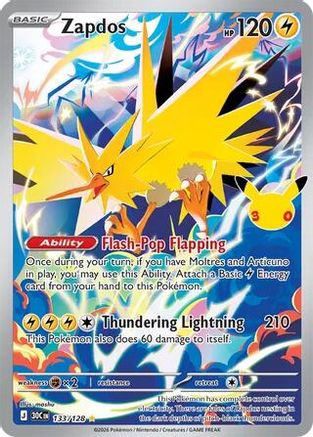 Zapdos - 133/128 133 - [ME 30th Celebration] Holofoil