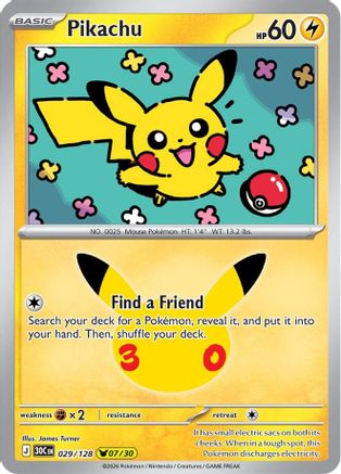 Pikachu - 029/128 29 - [ME 30th Celebration] Holofoil