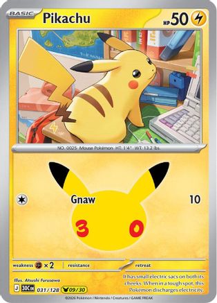 Pikachu - 031/128 31 - [ME 30th Celebration] Holofoil