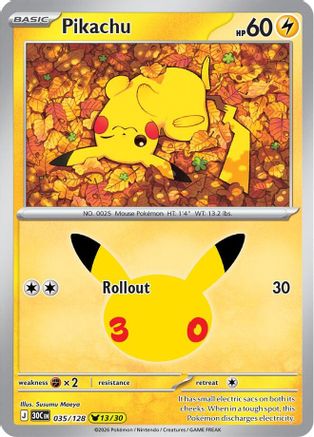 Pikachu - 035/128 35 - [ME 30th Celebration] Holofoil