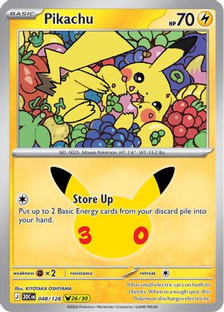 Pikachu - 048/128 48 - [ME 30th Celebration] Holofoil