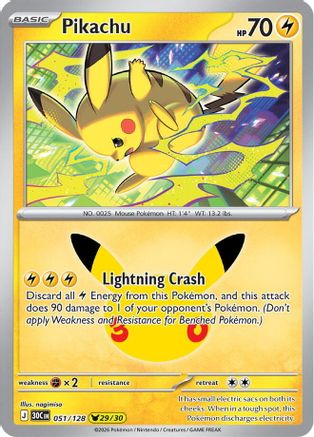 Pikachu - 051/128 51 - [ME 30th Celebration] Holofoil