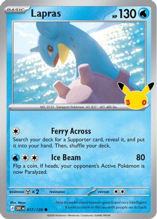 Lapras - 017/128 17 - [ME 30th Celebration] Holofoil