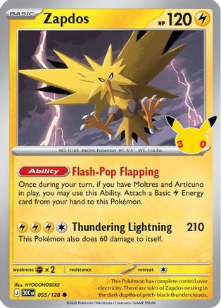 Zapdos - 055/128 55 - [ME 30th Celebration] Holofoil