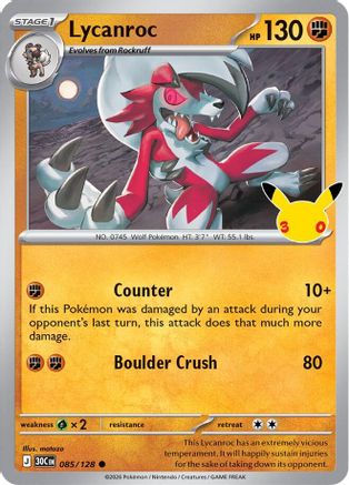 Lycanroc - 085/128 85 - [ME 30th Celebration] Holofoil