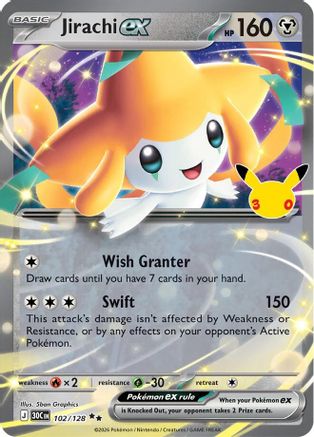 Jirachi ex - 102/128 102 - [ME 30th Celebration] Holofoil