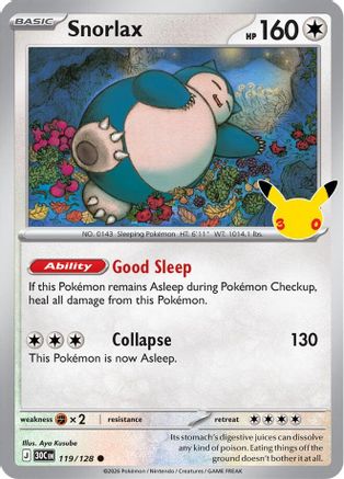 Snorlax 119 - [ME 30th Celebration] Holofoil
