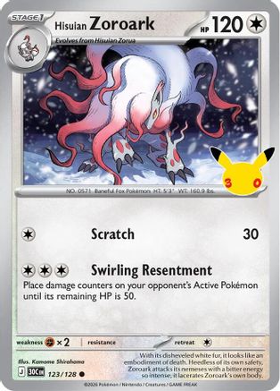 Hisuian Zoroark 123 - [ME 30th Celebration] Holofoil