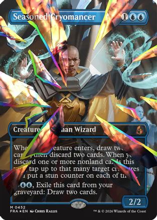 Seasoned Cryomancer (Borderless) (Facet Foil) (FRA-452) [Reality Fracture] Foil