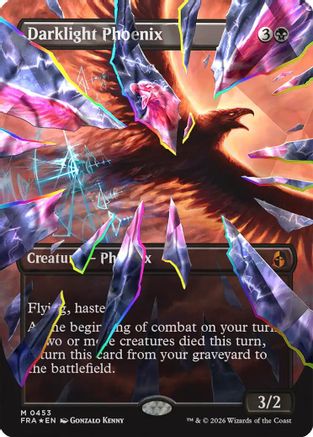 Darklight Phoenix (Borderless) (Facet Foil) (FRA-453) [Reality Fracture] Foil