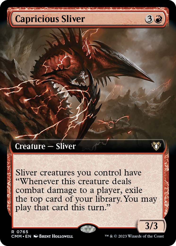 Capricious Sliver (CMM-765) [Commander Masters]: (Extended Art) Foil