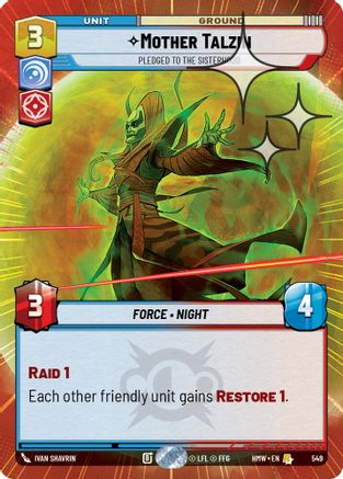 Mother Talzin - Pledged to the Sisterhood (Hyperspace Foil) (549) [Homeworlds] Foil