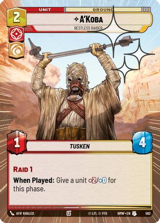 A'Koba - Restless Raider (Hyperspace Foil) (562) [Homeworlds] Foil