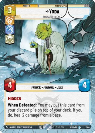Yoda - Trickster in Exile (Hyperspace Foil) (566) [Homeworlds] Foil