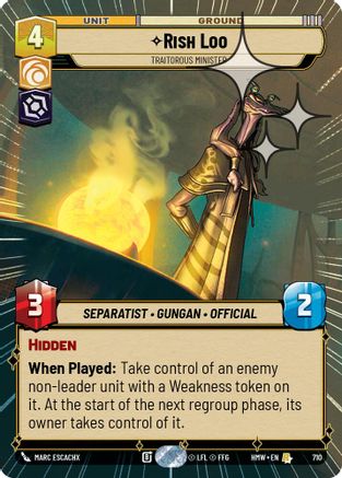 Rish Loo - Traitorous Minister (Hyperspace Foil) (710) [Homeworlds] Foil