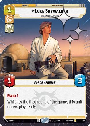 Luke Skywalker - Dreaming Farmboy (Hyperspace Foil) (718) [Homeworlds] Foil