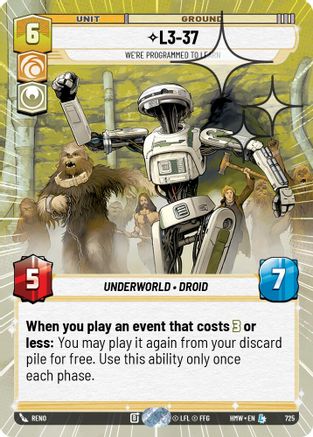 L3-37 - We're Programmed to Learn (Hyperspace Foil) (725) [Homeworlds] Foil