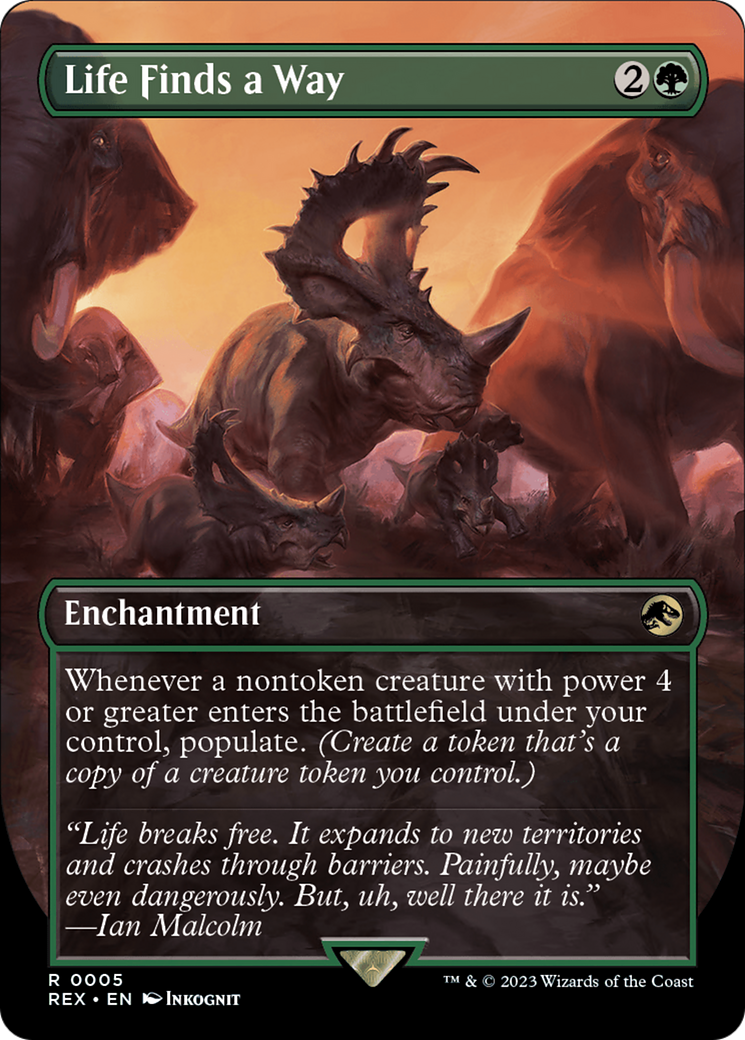 Life Finds a Way (REX-005) [Jurassic World Collection] (Borderless) Foil