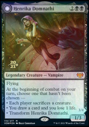 Henrika Domnathi // Henrika, Infernal Seer (PRE-119S) [Innistrad: Crimson Vow Promos]: (Double Faced Transform) Foil