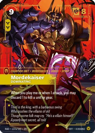 Mordekaiser, Dominating (Alternate Art) (137a/167) - Radiance Foil