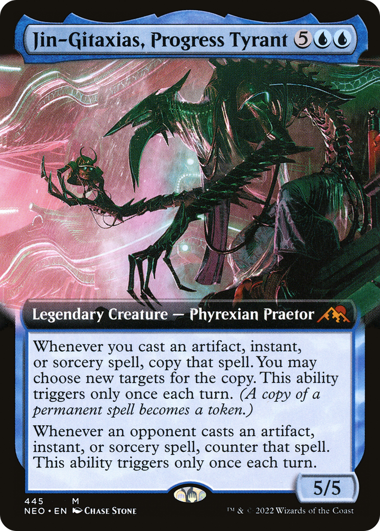 Jin-Gitaxias, Progress Tyrant (Extended Art) (NEO-445) [Kamigawa: Neon Dynasty]