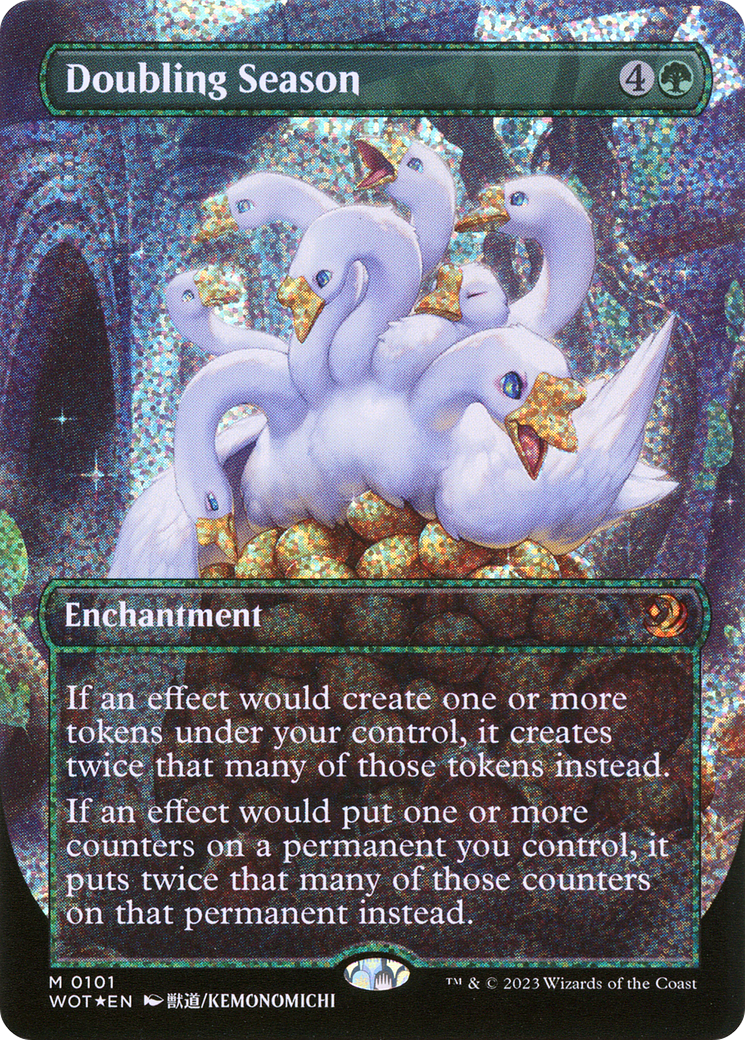 Doubling Season (WOT-101) [Wilds of Eldraine: Enchanting Tales] (Borderless) Foil