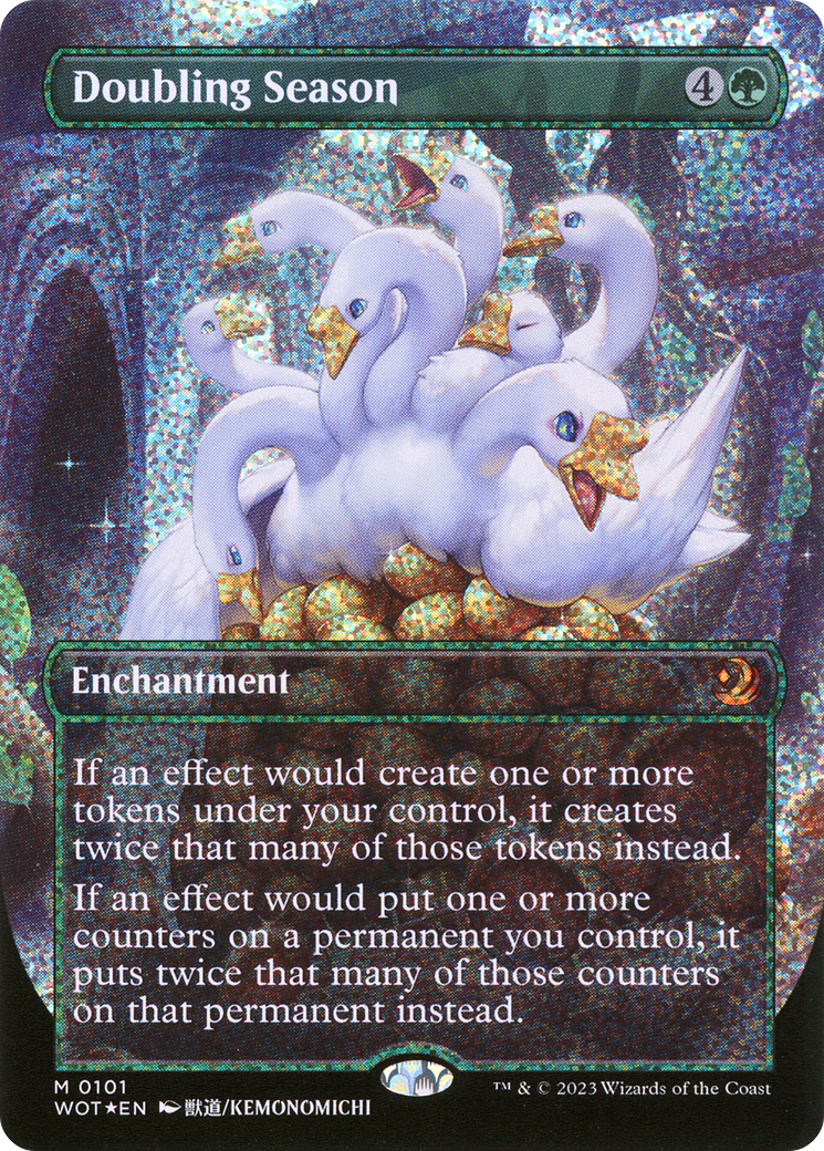 Doubling Season (Anime Borderless) (Confetti Foil) (WOT-101) [Wilds of Eldraine: Enchanting Tales] Foil