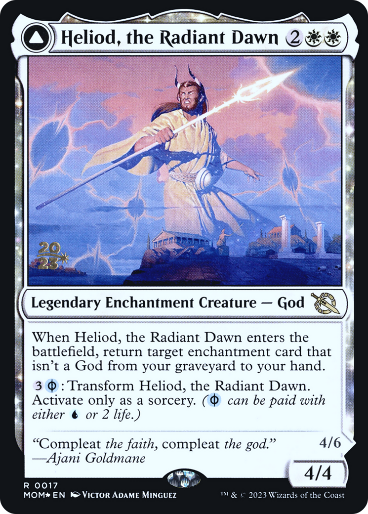 Heliod, the Radiant Dawn // Heliod, the Warped Eclipse (PRE-17S) [March of the Machine Promos]: (enchantment) Foil