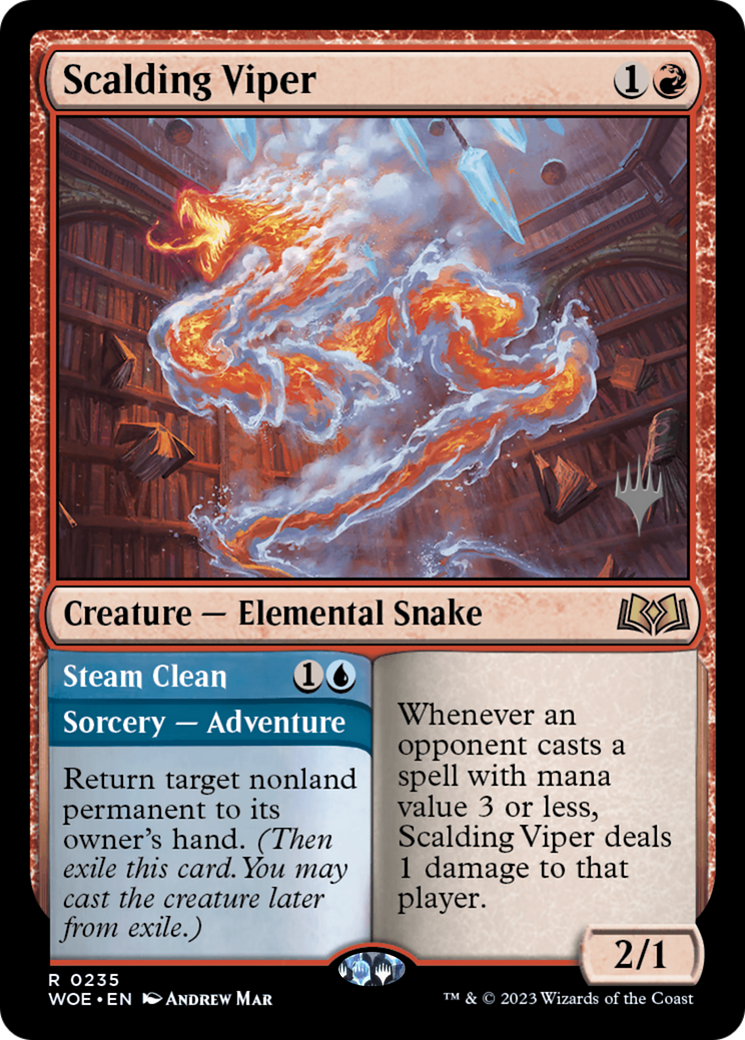 Scalding Viper // Steam Clean (PPWOE-235P) [Wilds of Eldraine Promos] Foil