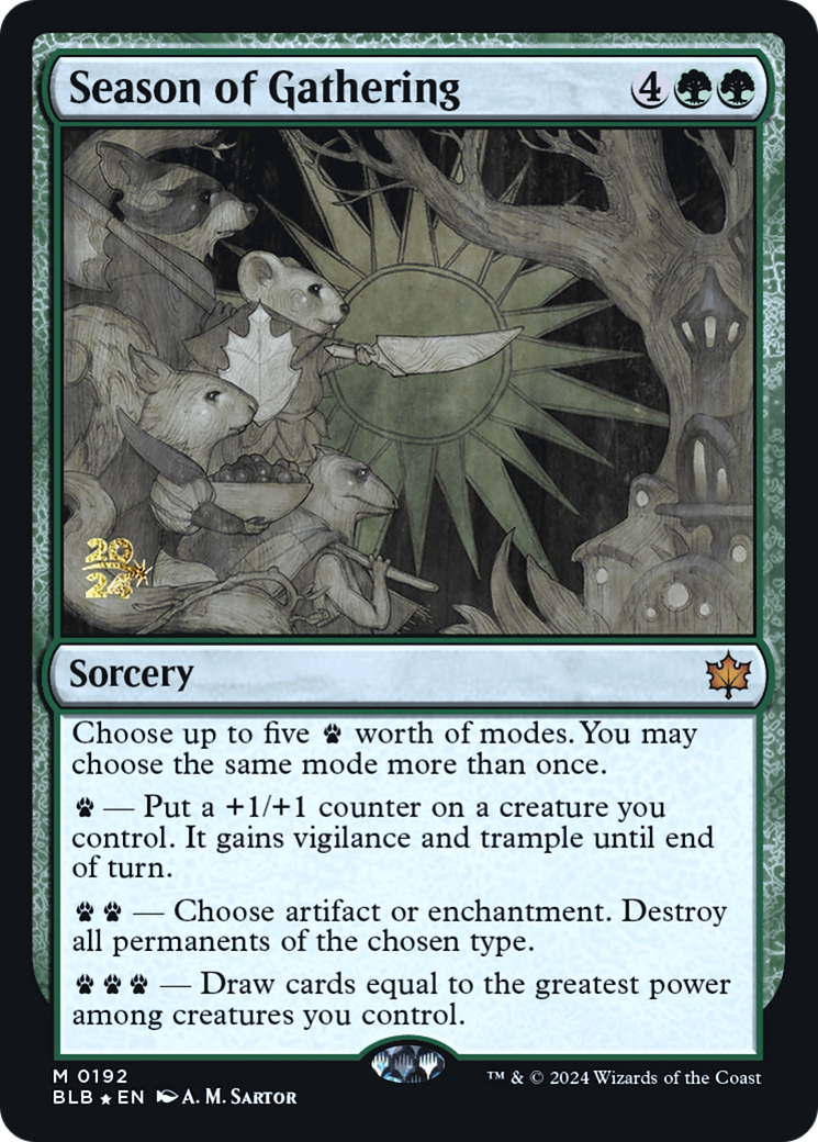 Season of Gathering (PRE-192S) [Bloomburrow Promos] Foil