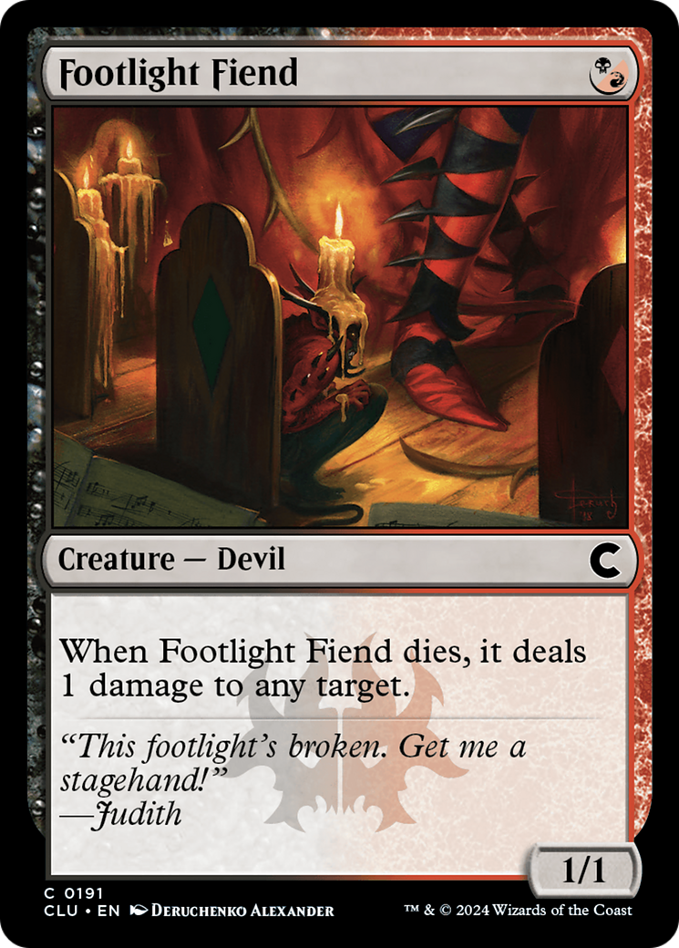 Footlight Fiend (CLU-191) [Ravnica: Clue Edition]