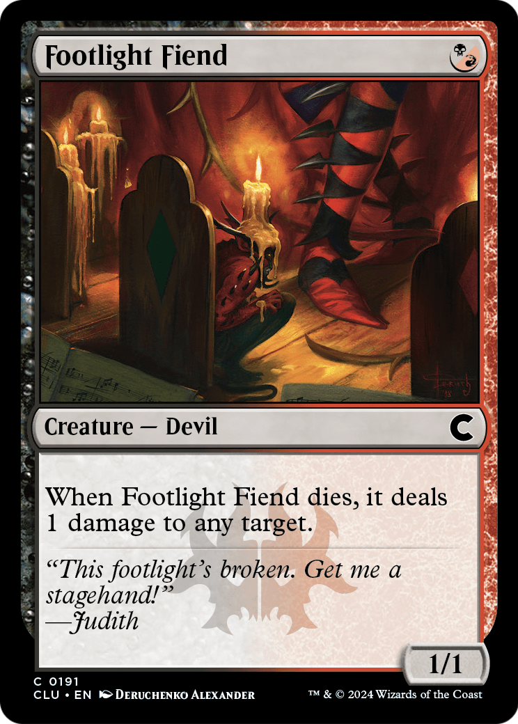 Footlight Fiend (CLU-191) [Ravnica: Clue Edition]
