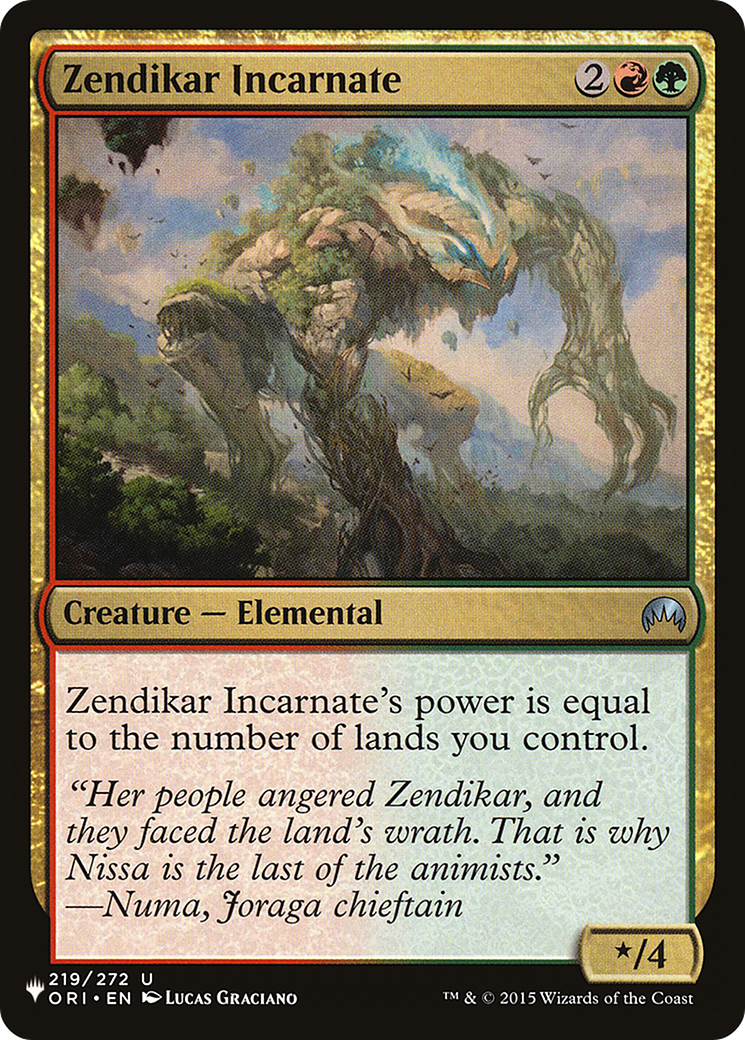 Zendikar Incarnate (LIST-ORI-219) [The List]