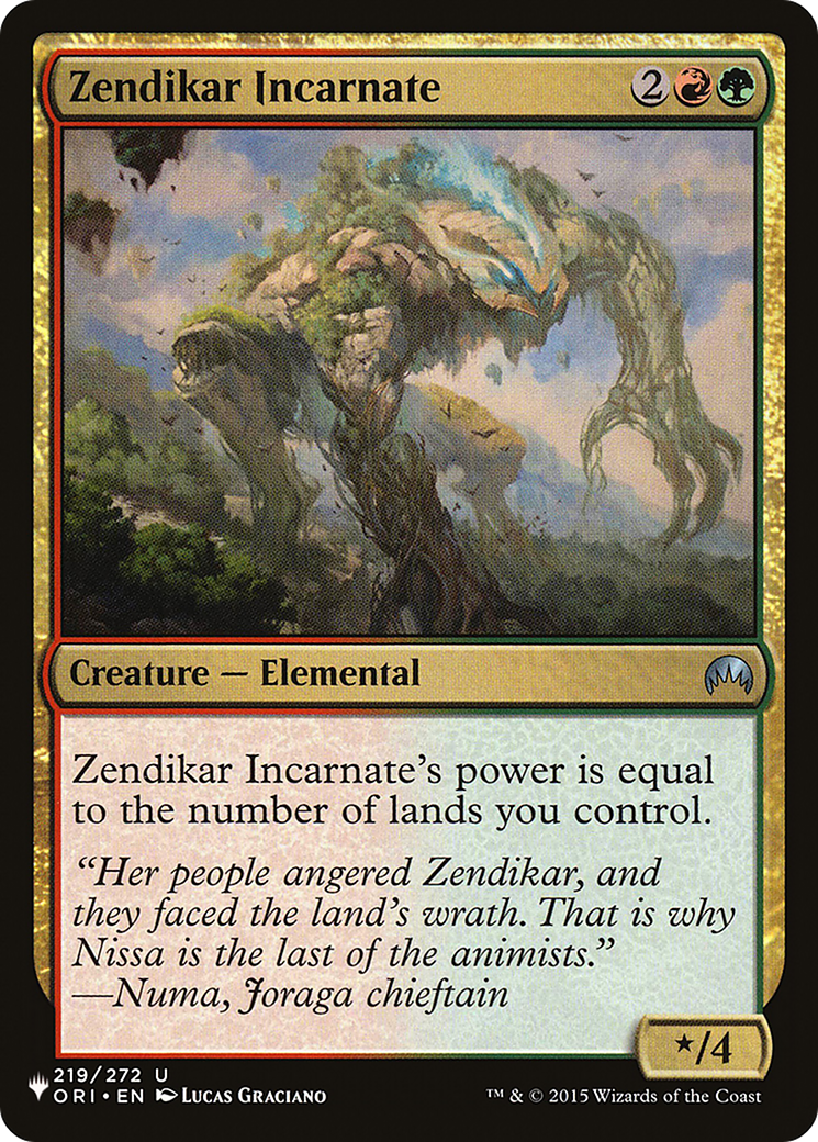 Zendikar Incarnate (LIST-ORI-219) [The List]