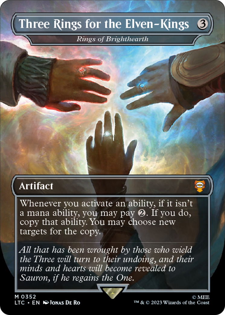 Three Rings for the Elven-Kings - Rings of Brighthearth (LTC-352) [Tales of Middle-earth Commander] / Three Rings for the Elven-Kings (Borderless) Foil