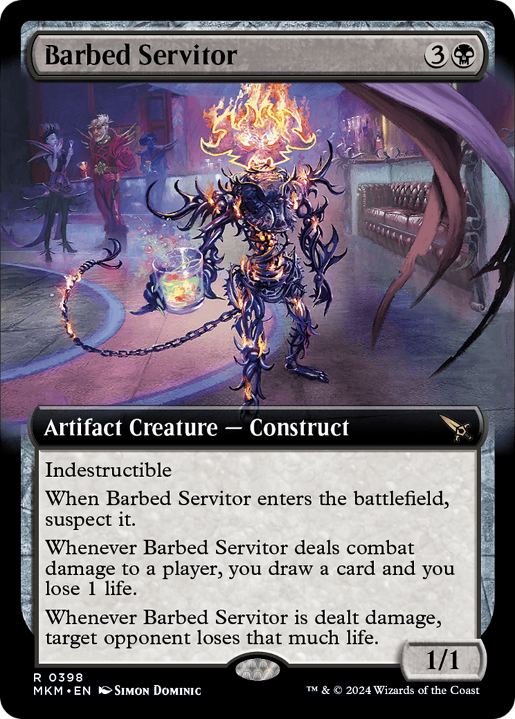 Barbed Servitor (MKM-398) [Murders at Karlov Manor]: (Extended Art) Foil