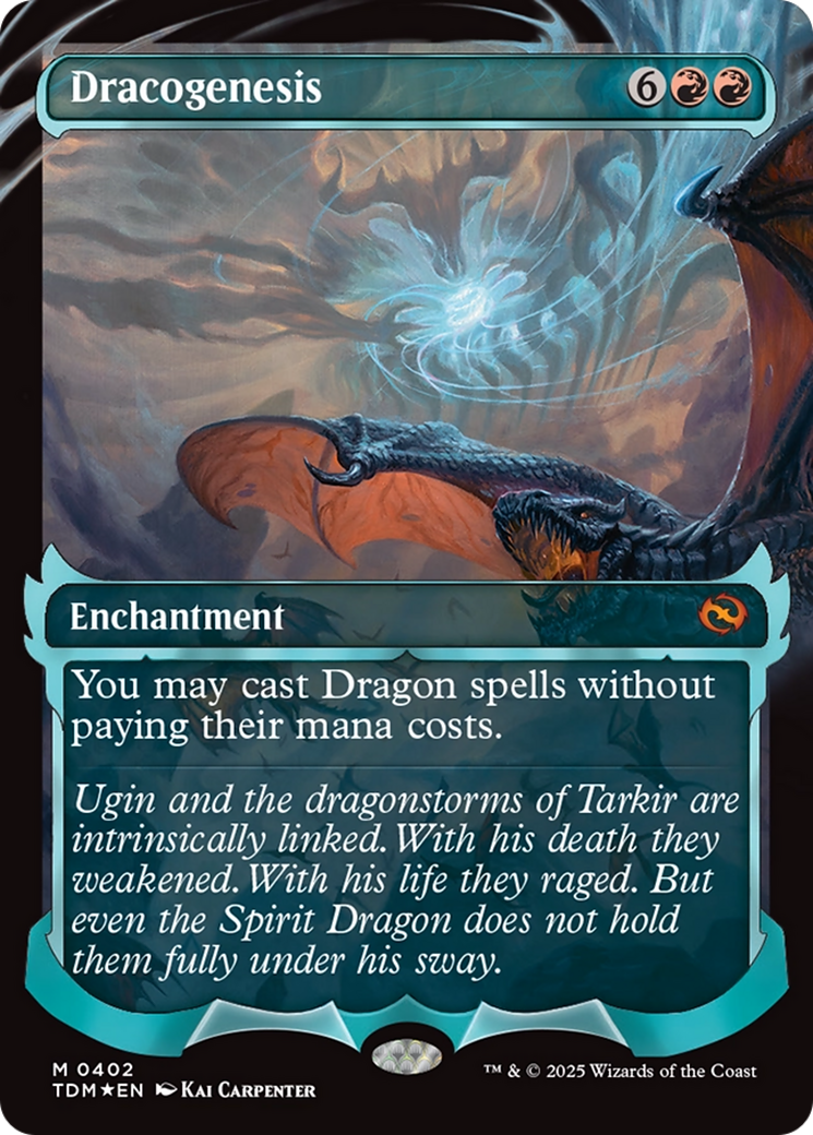 Dracogenesis (TDM-402) [Tarkir: Dragonstorm]: (Showcase, enchantment) (Borderless) Foil