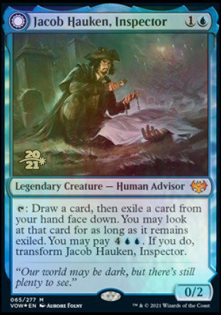 Jacob Hauken, Inspector // Hauken's Insight (PRE-65S) [Innistrad: Crimson Vow Promos]: (Double Faced Transform) Foil
