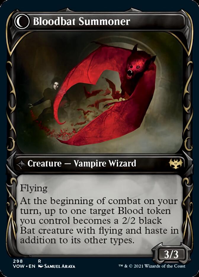 Voldaren Bloodcaster // Bloodbat Summoner (VOW-298) [Innistrad: Crimson Vow]: (Showcase, Double Faced Transform) Foil