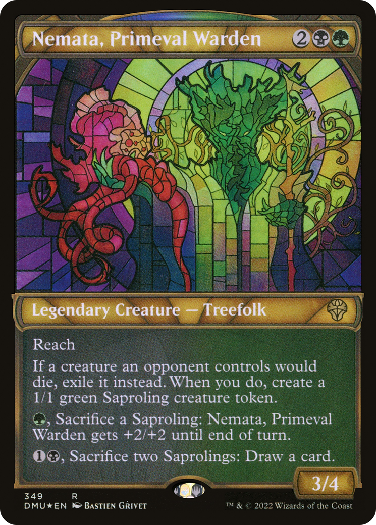 Nemata, Primeval Warden (Textured Foil) (DMU-349) (Showcase) [Dominaria United] Foil