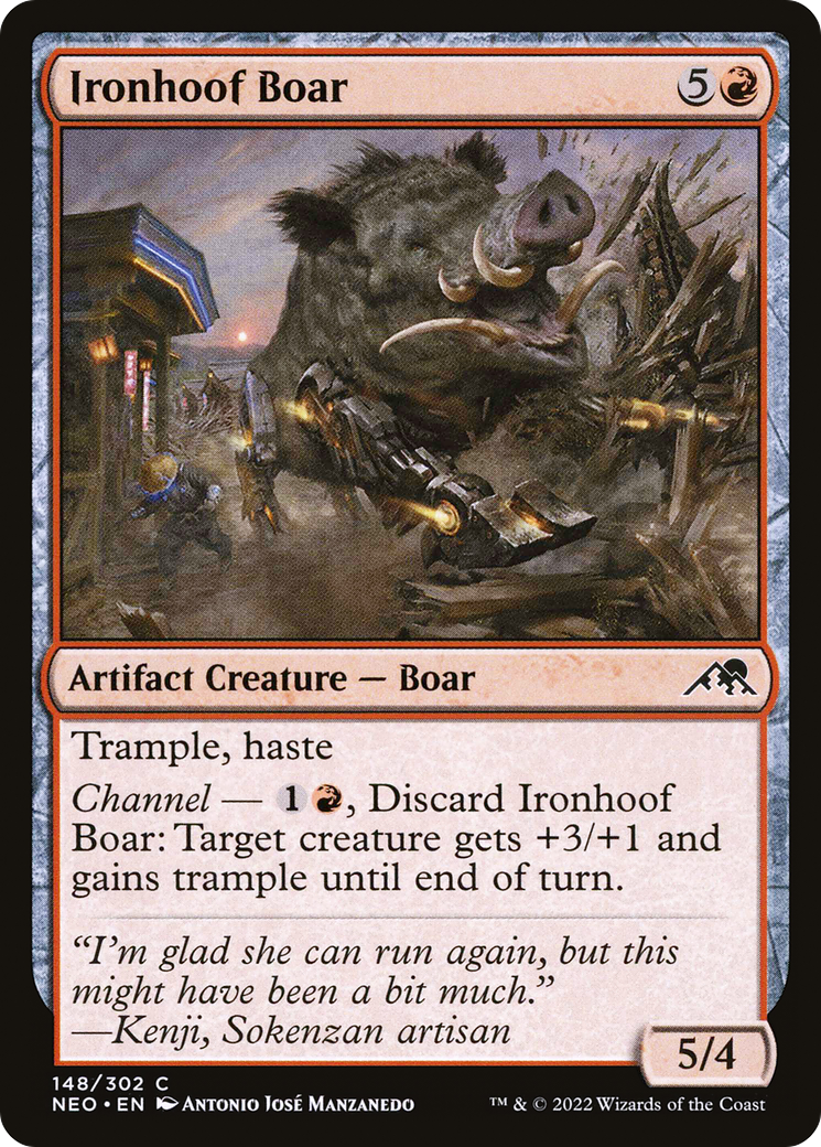 Ironhoof Boar (NEO-148) [Kamigawa: Neon Dynasty] Foil