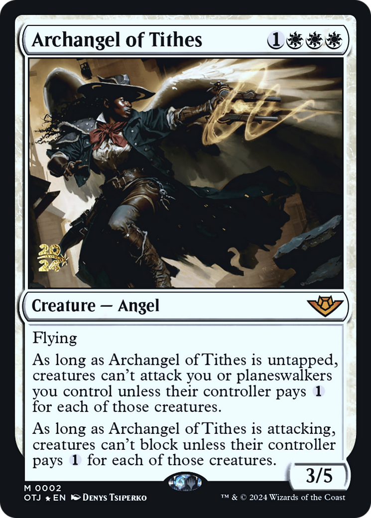 Archangel of Tithes (PRE-02S) [Outlaws of Thunder Junction Promos] Foil